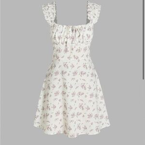 Cider Cream and Purple Floral Mini Dress